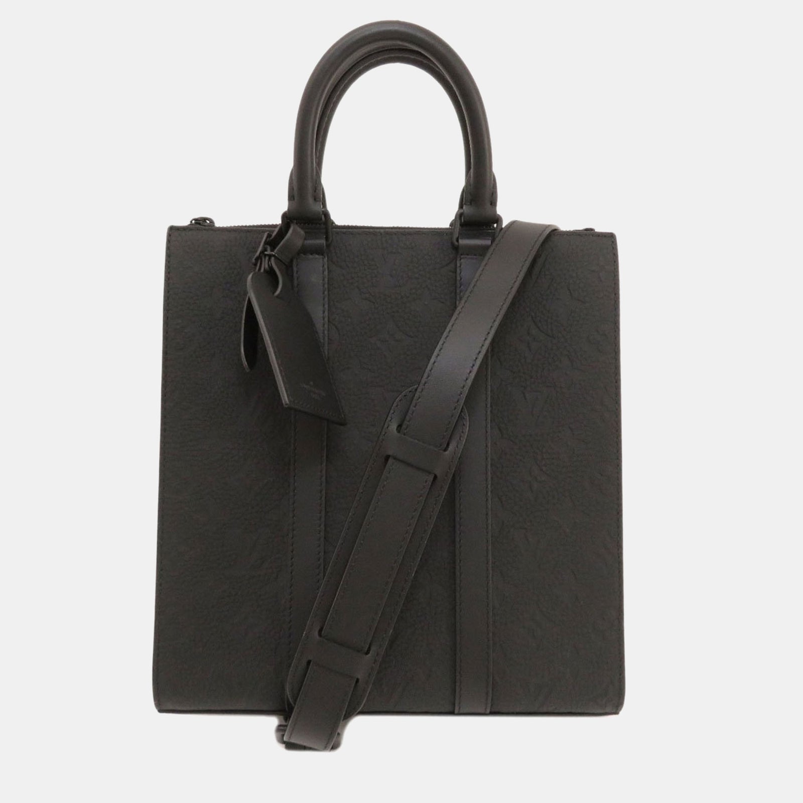 Louis Vuitton Black Taurillon Leather Sac Plat Tote Bag