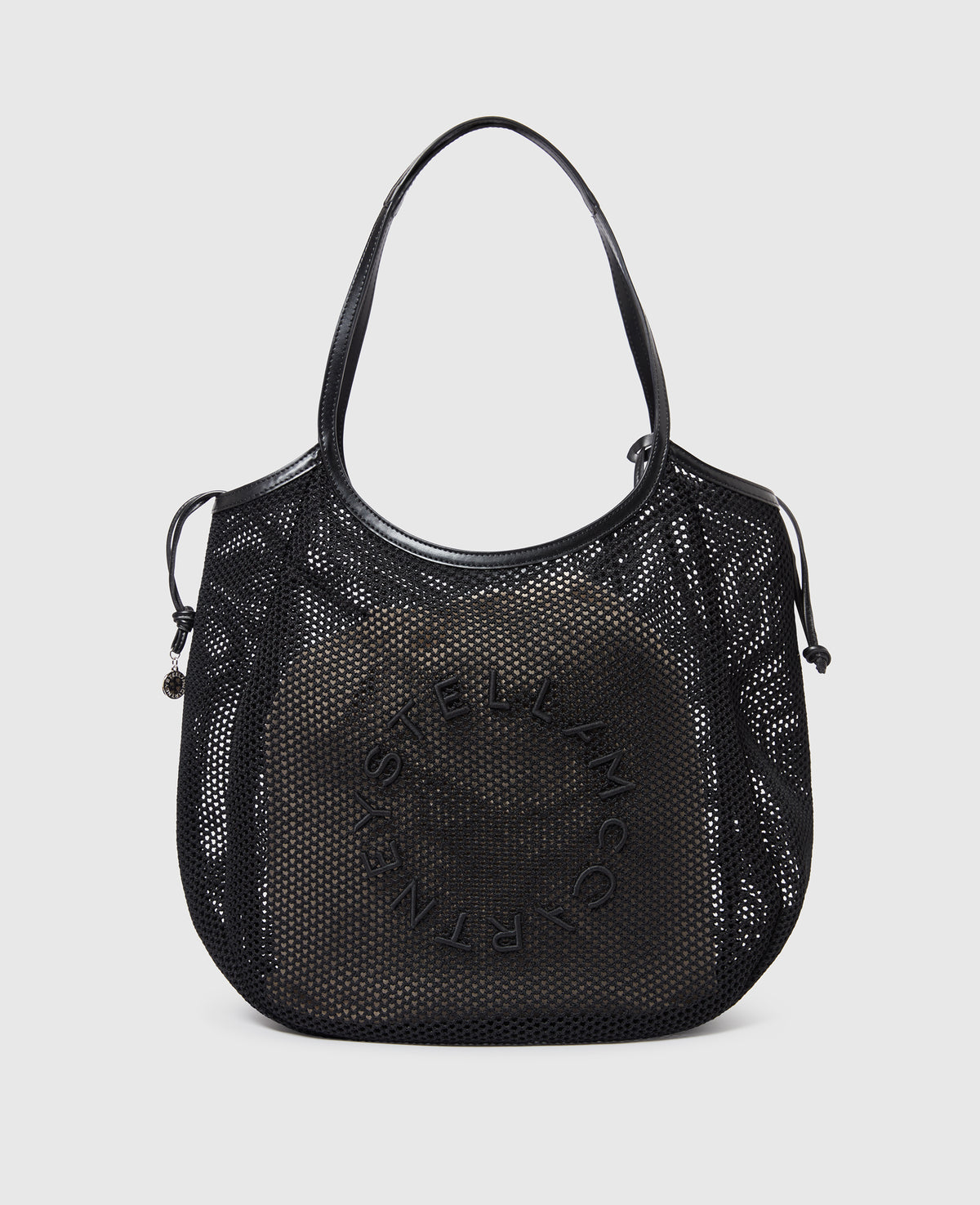 Stella McCartney Logo Mesh Hobo Bag, Woman, Black