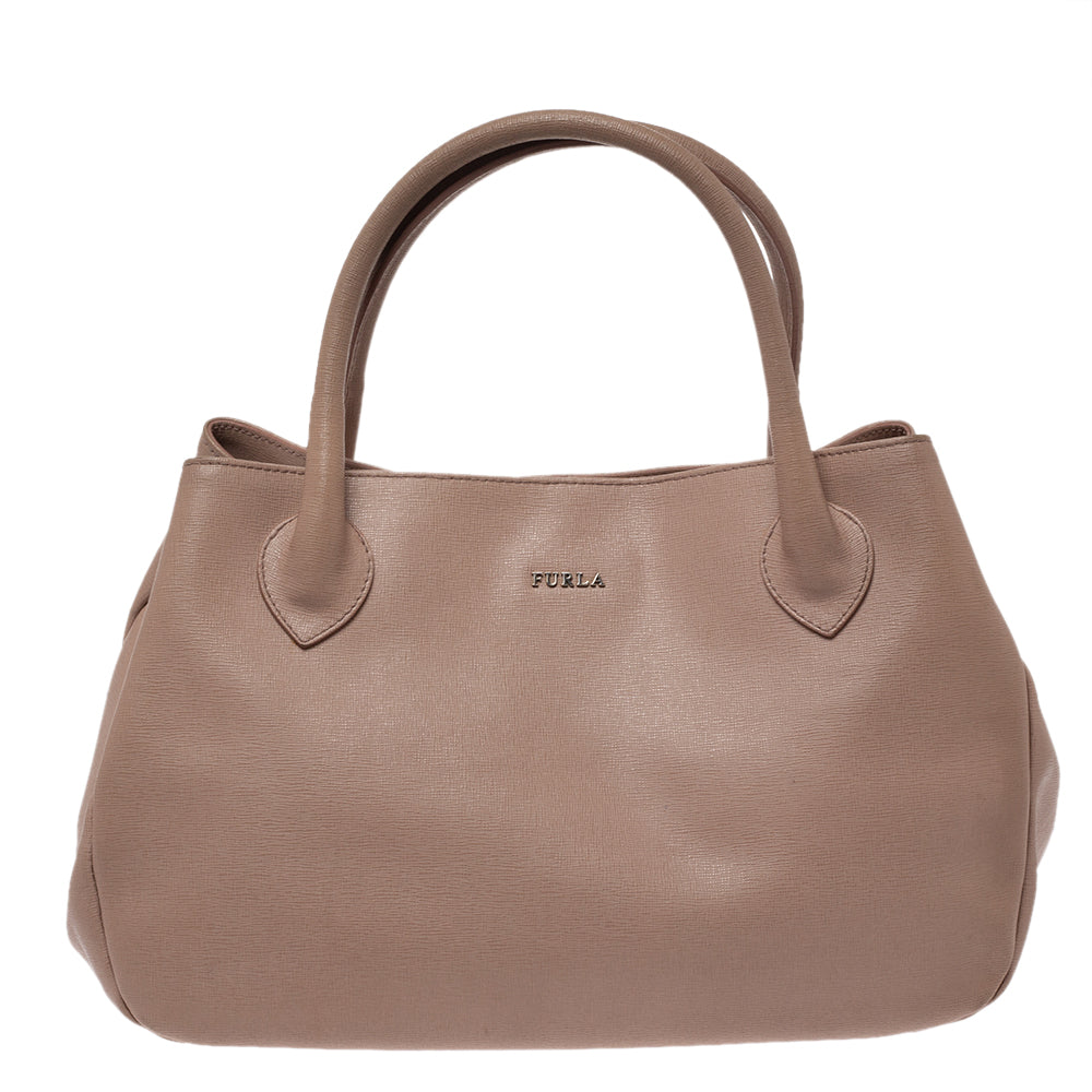 Furla Beige Leather Giselle Tote