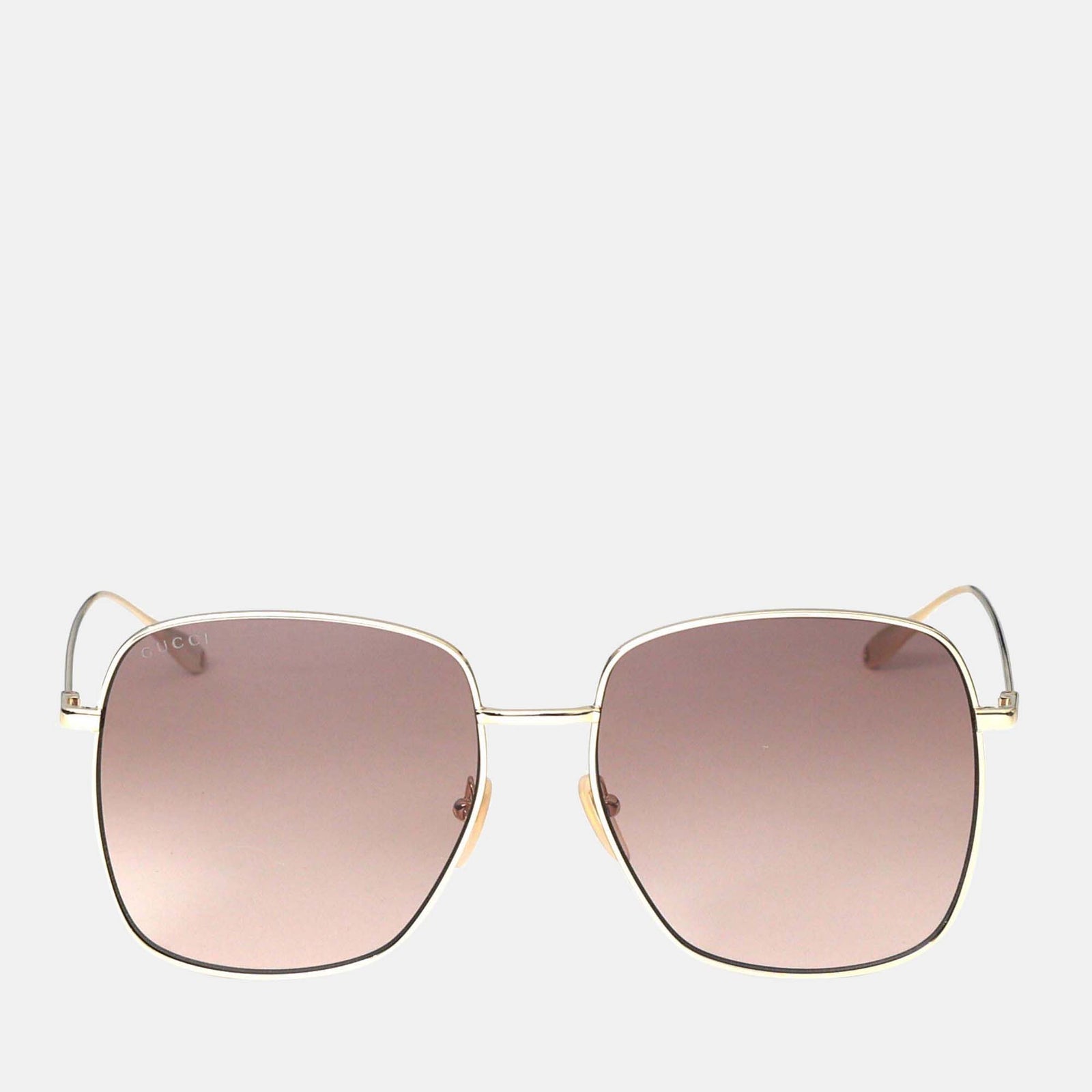 Gucci Lunettes de soleil rectangulaires - carrées GG1031S dorées / marron