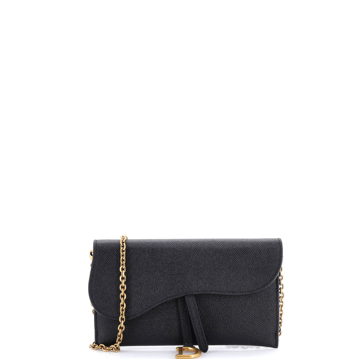 Christian Dior Saddle Chain Clutch Leather