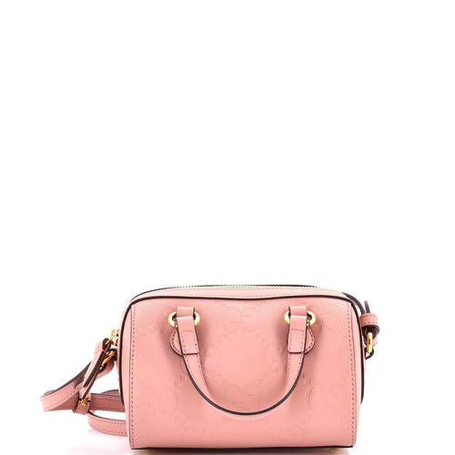 GUCCI Convertible Boston Bag Jumbo GG Embossed Leather Super Mini