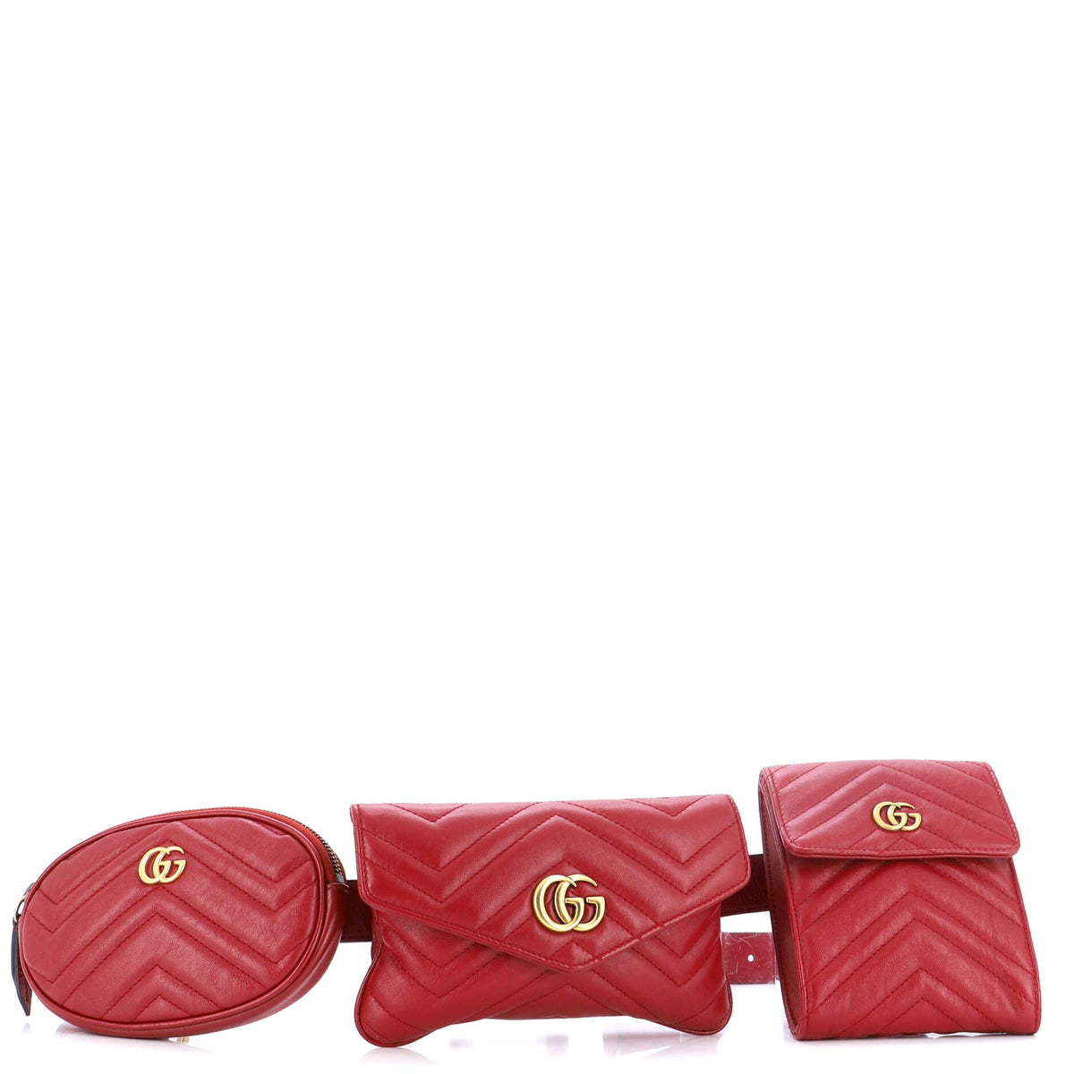 Gucci GUCCI GG Marmont Multi Pocket Belt Bag Matelasse Leather