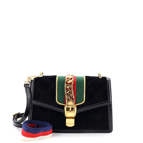 GUCCI Sylvie Shoulder Bag GG Velvet Small