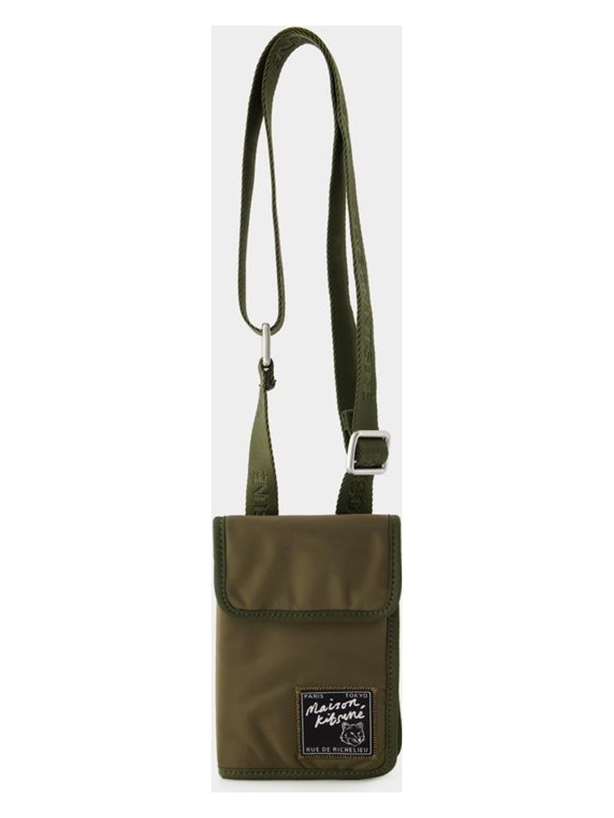 Maison KitsunÃ© Neck Pouch Bag in Khaki | LM05362WQ1001