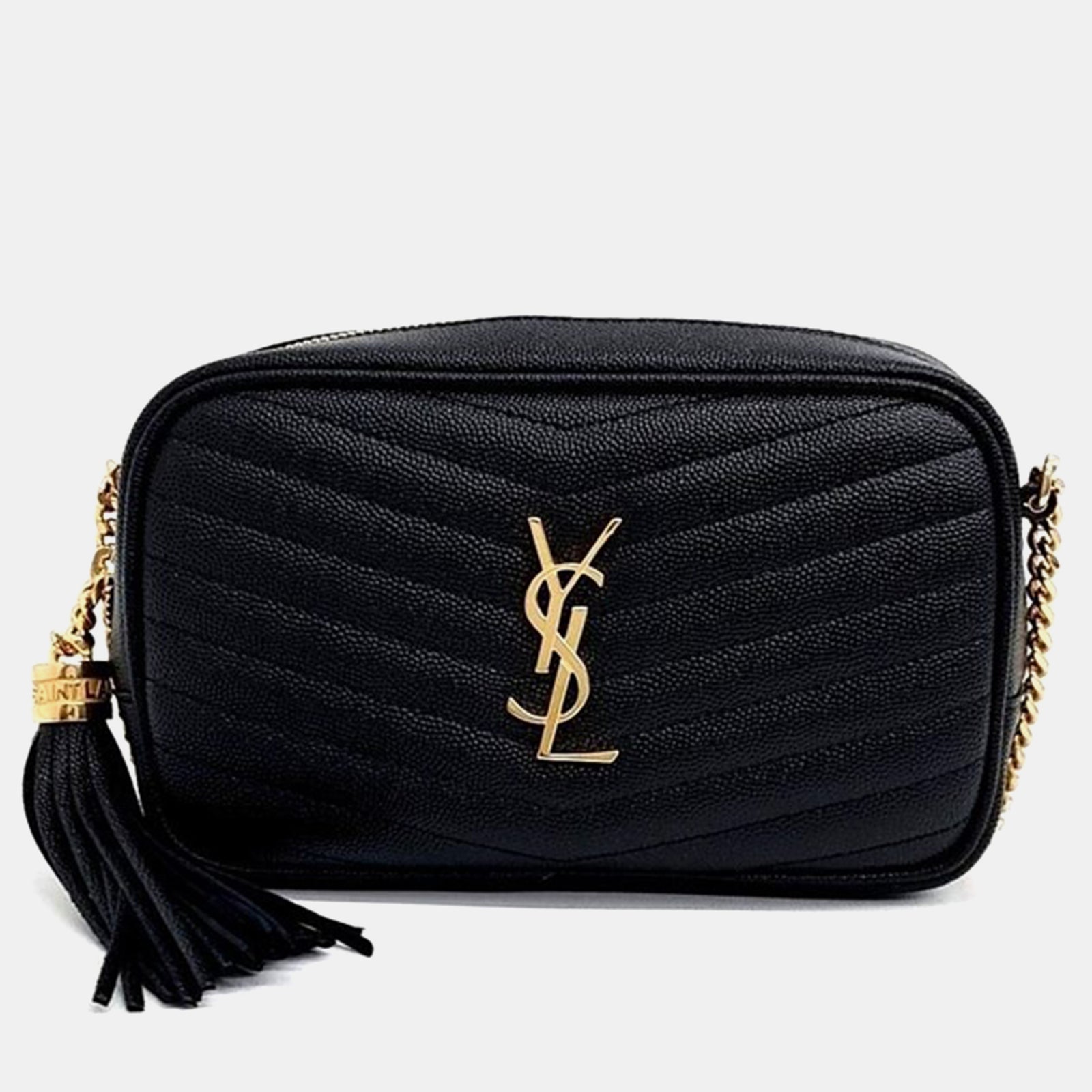 Saint Laurent Paris Saint Laurent Black Leather Lou Handbag