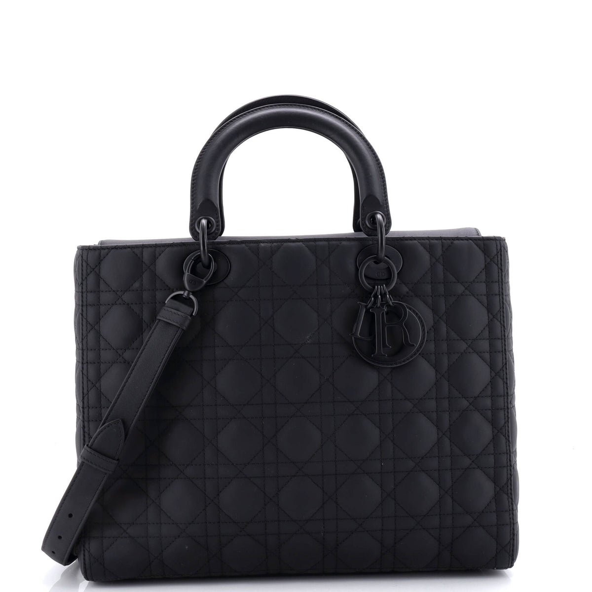 Christian Dior Ultra Matte Lady Dior Bag Cannage Quilt Calfskin Large