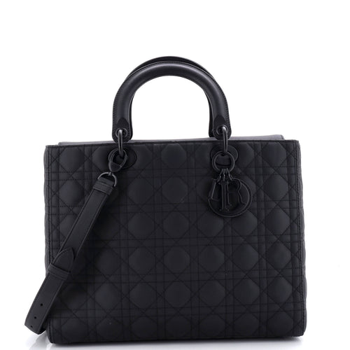 Ultra Matte Lady Dior Bag Cannage Quilt Calfskin Large