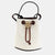 Neutral Canvas and Leather Mini TB Bucket Bag