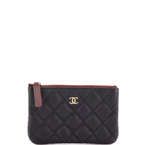 CHANEL Classic O Case Pouch Quilted Caviar Mini