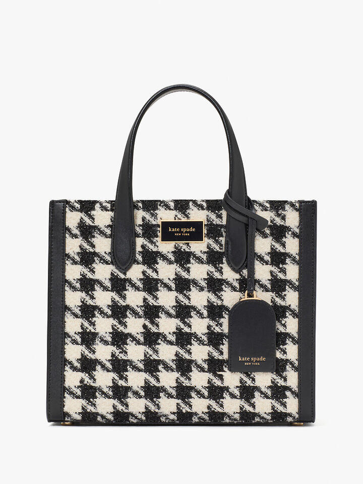 Kate Spade Au Manhattan Houndstooth Tweed Small Tote