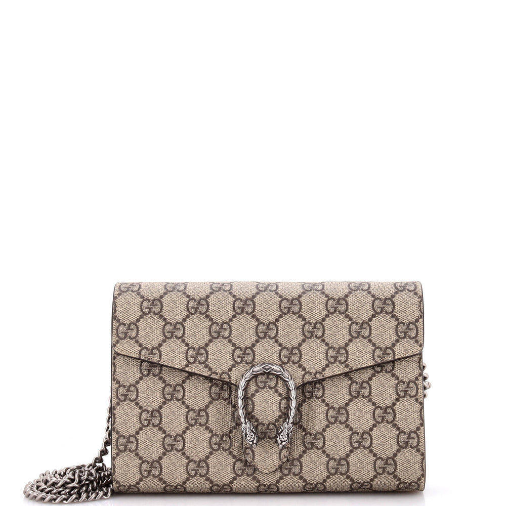 GUCCI Dionysus Chain Wallet GG Coated Canvas Small