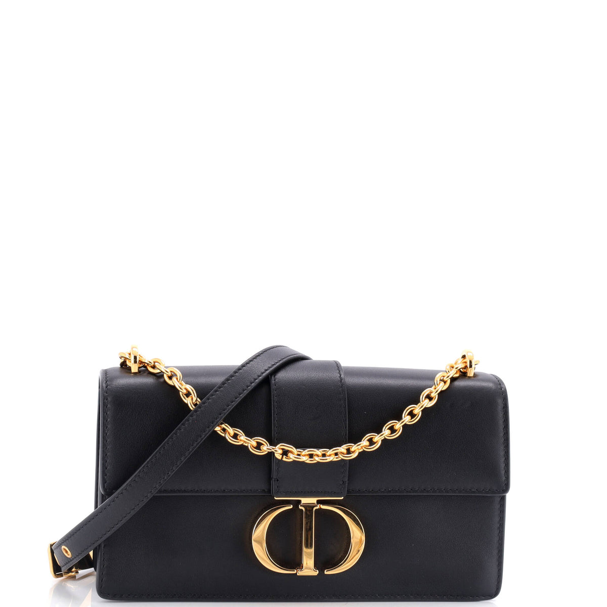 Christian Dior 30 Montaigne Chain Flap Bag Leather East West