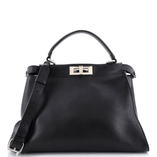FENDI Monster Peekaboo Bag Calfskin and Python Regular