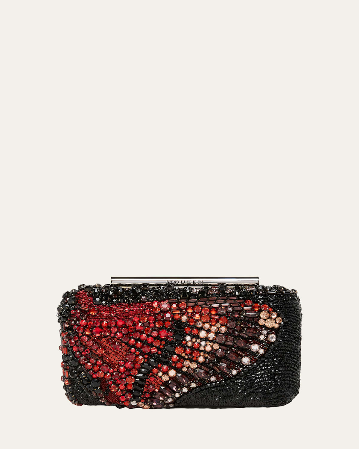 Mcq T-Bar Butterfly Beaded Box Clutch Bag