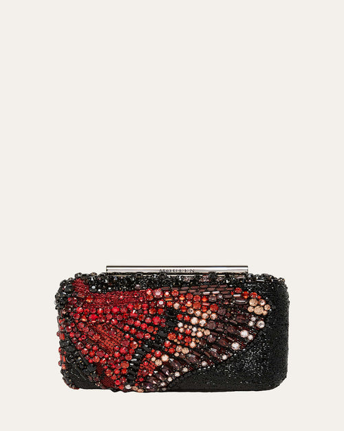T-Bar Butterfly Beaded Box Clutch Bag