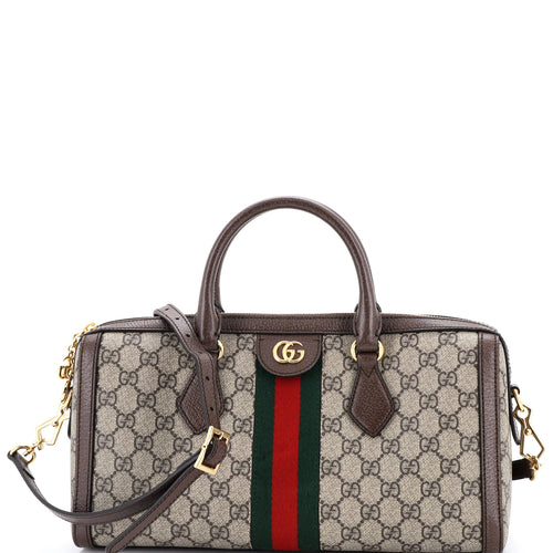 GUCCI Ophidia Boston Bag GG Coated Canvas Medium