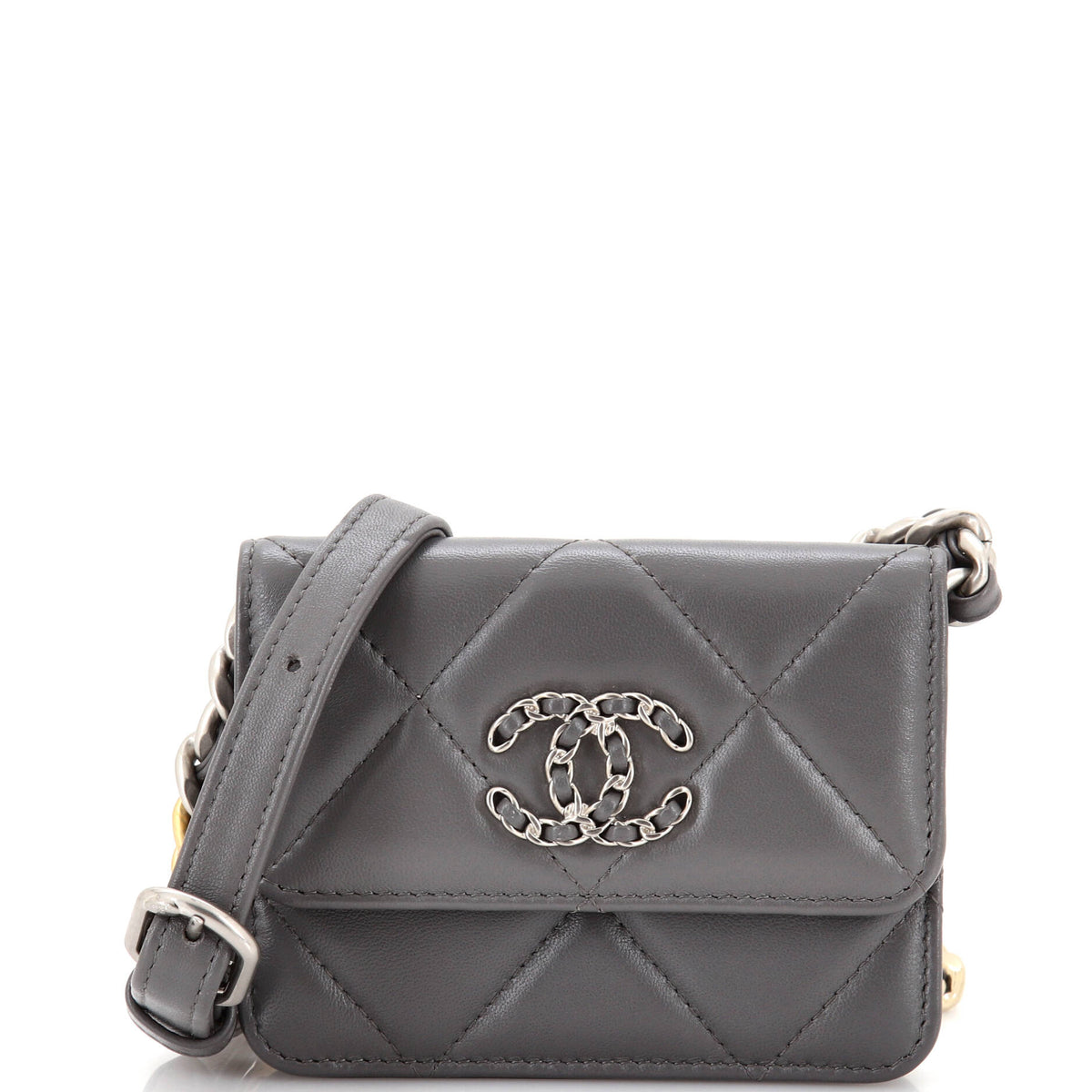 Chanel CHANEL 19 Flap Coin Purse Belt Bag Quilted Lambskin