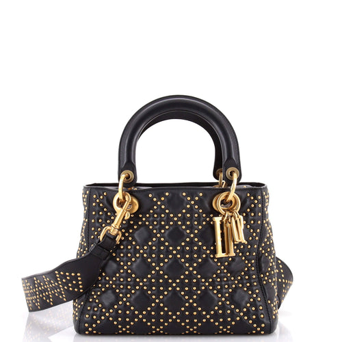 Supple Lady Dior Bag Cannage Studded Lambskin Medium