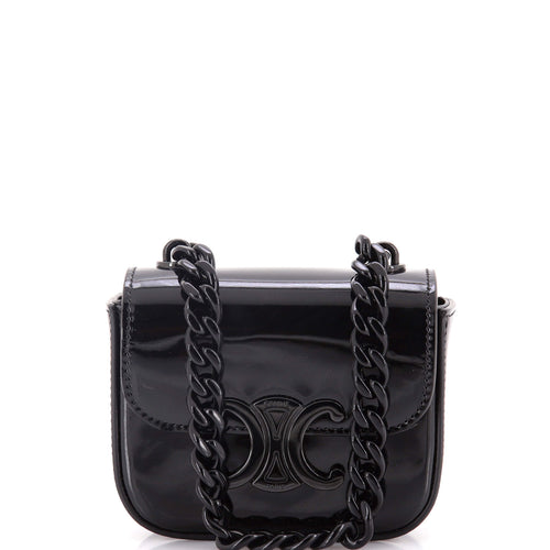 CELINE Claude Chain Shoulder Bag Patent Mini