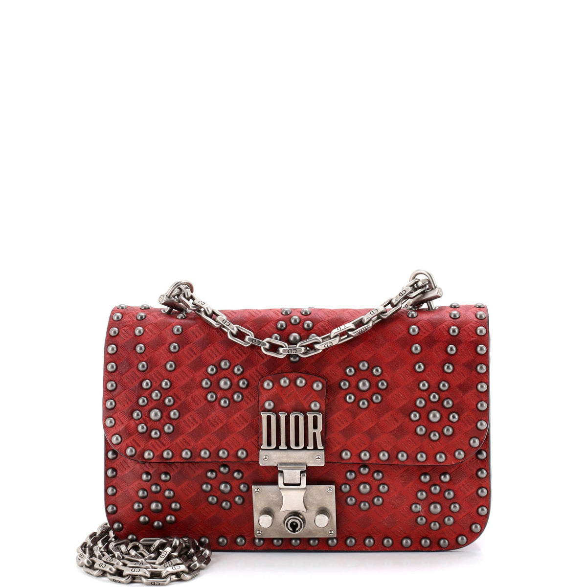 Christian Dior Dioraddict Flap Bag Studded Leather Small