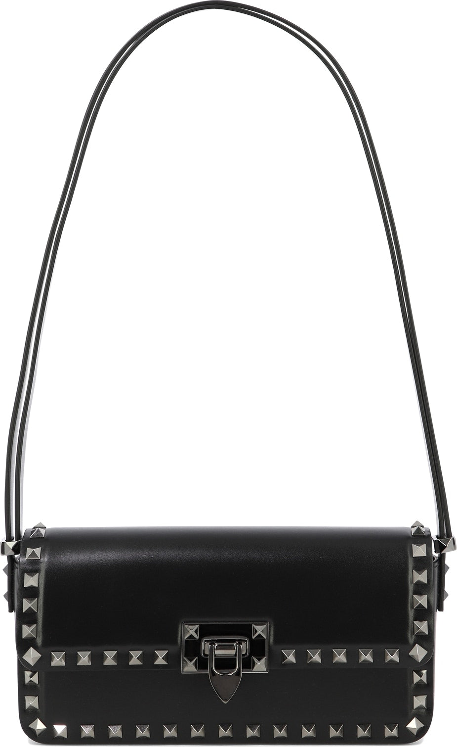 Valentino Garavani Women's Rockstud23 East-West Shoulder Bag in Black | 3W0B0M77QYV0NO