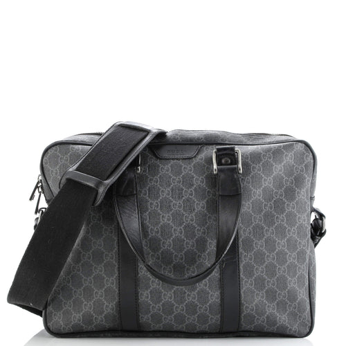 GUCCI Convertible Zip Around Briefcase GG Coated Canvas Medium