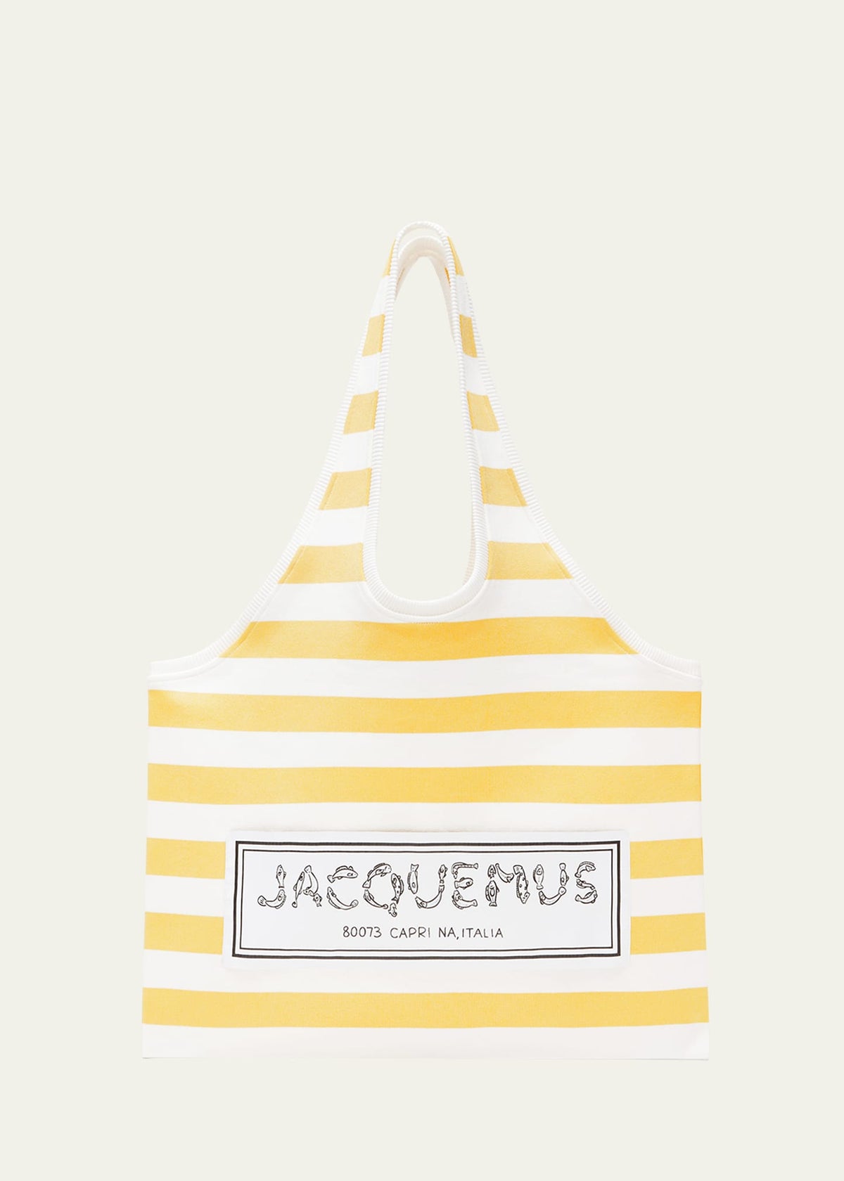 Jacquemus Le Marcel Striped Canvas Tote Bag