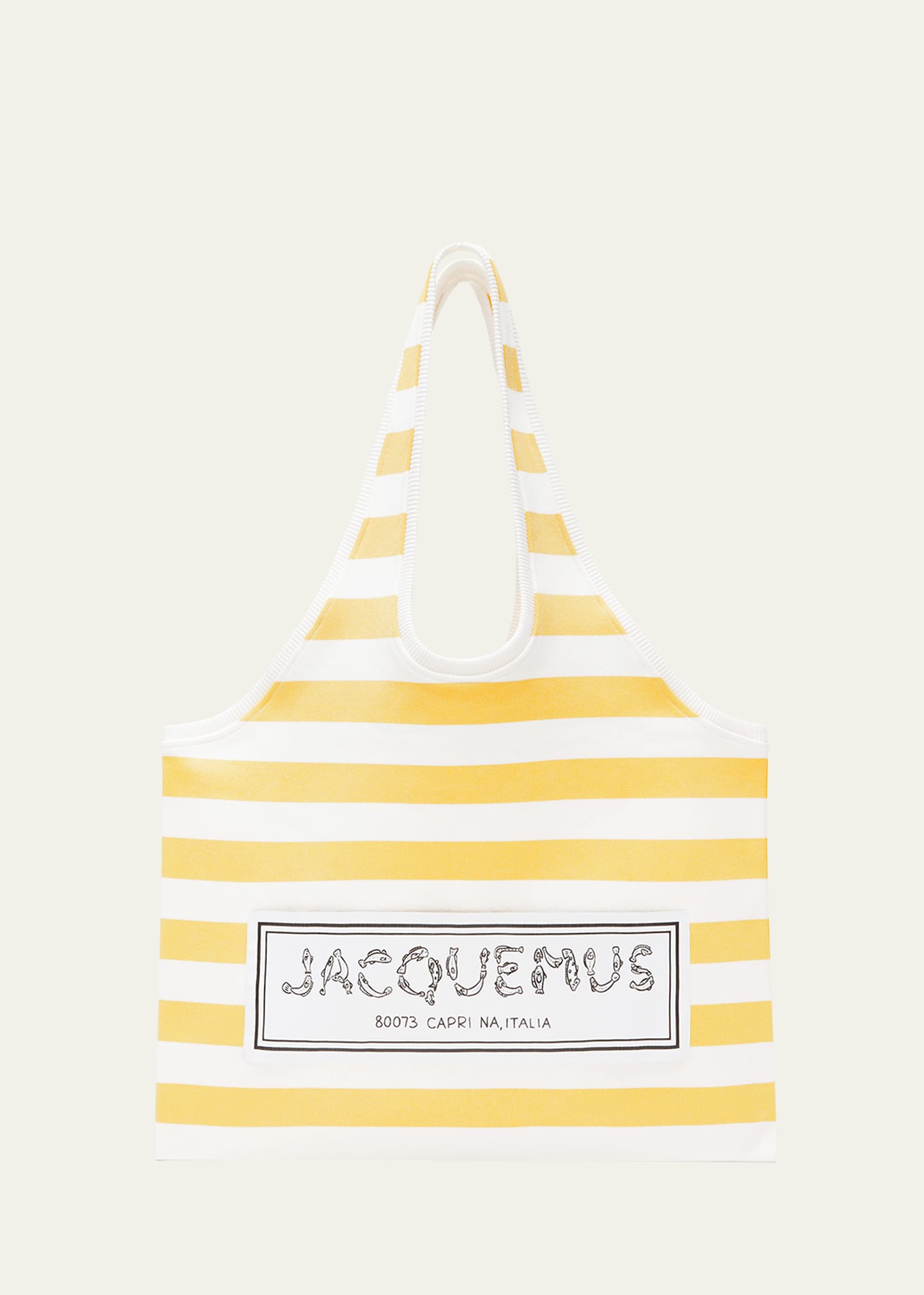 Jacquemus Le Marcel Striped Canvas Tote Bag