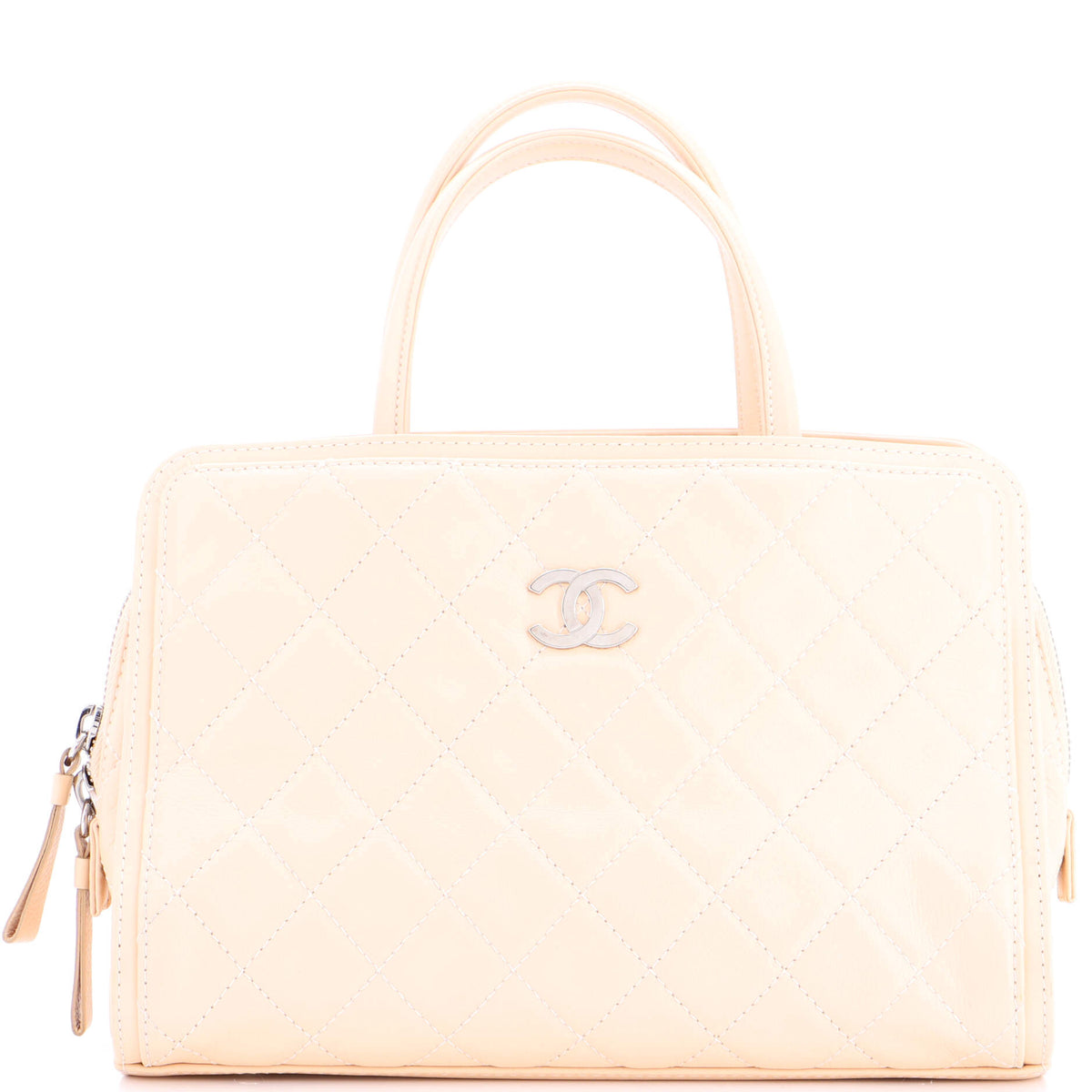 Chanel CHANEL Zip Around Satchel Quilted Calfskin Medium