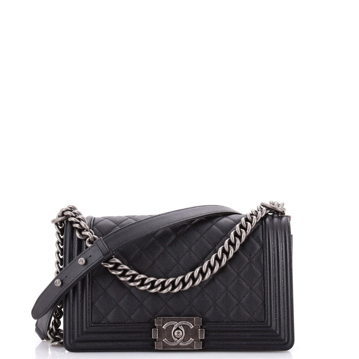 Chanel CHANEL Boy Flap Bag Quilted Caviar Old Medium