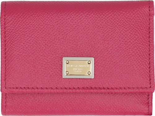 Women's Logo Plaque Leather Wallet in Pink & Purple | Size UNICA | BI0770A1001