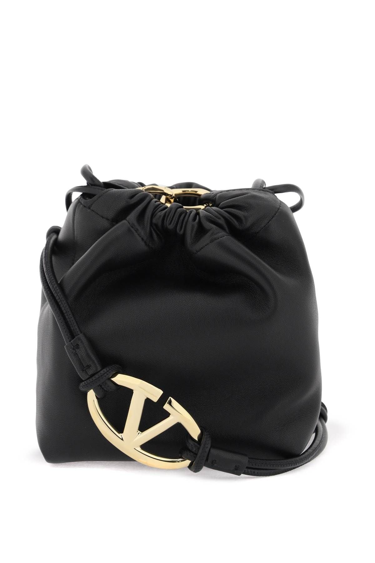 Valentino Mini Vlogo Bucket Bag With Pouf