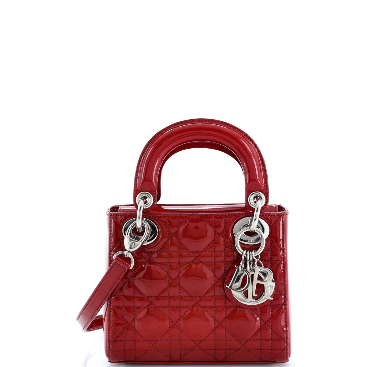 Christian Dior Lady Dior Bag Cannage Quilt Patent Mini