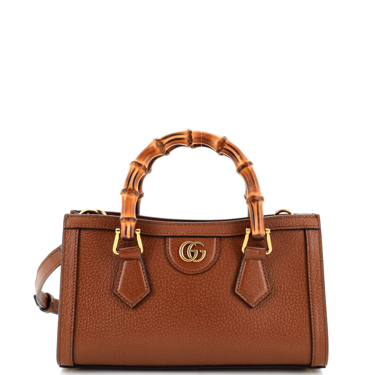 Gucci GUCCI Diana NM Chain Bamboo Handle Tote Leather Small