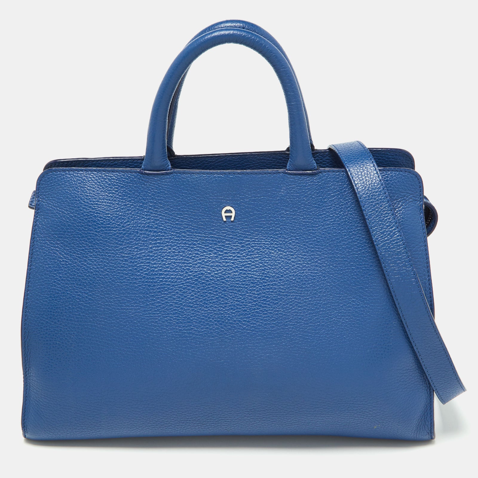 Aigner Blue Leather Cybill Tote