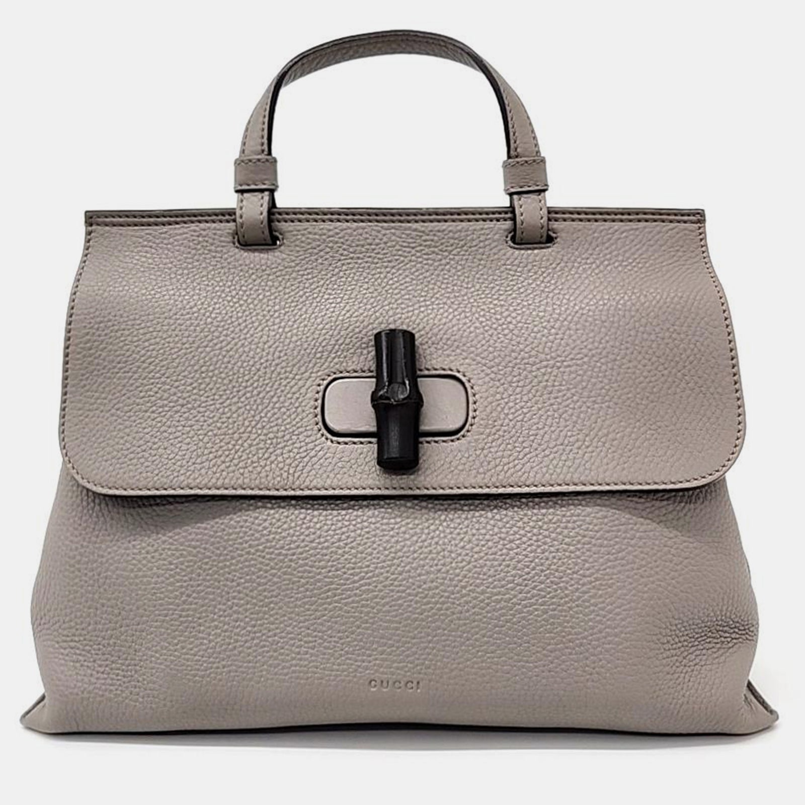 Gucci Mocha Grey Leather Daily Tote Bag