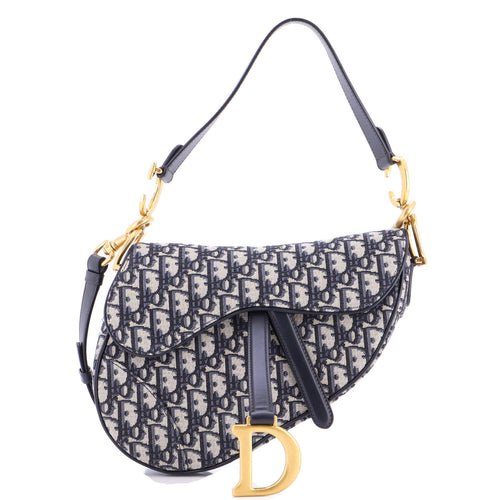 Saddle Handbag with Strap Oblique Canvas Medium