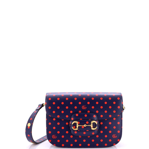 GUCCI Horsebit 1955 Shoulder Bag Printed Leather Small