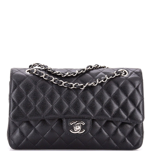 CHANEL Classic Double Flap Bag Quilted Caviar Medium
