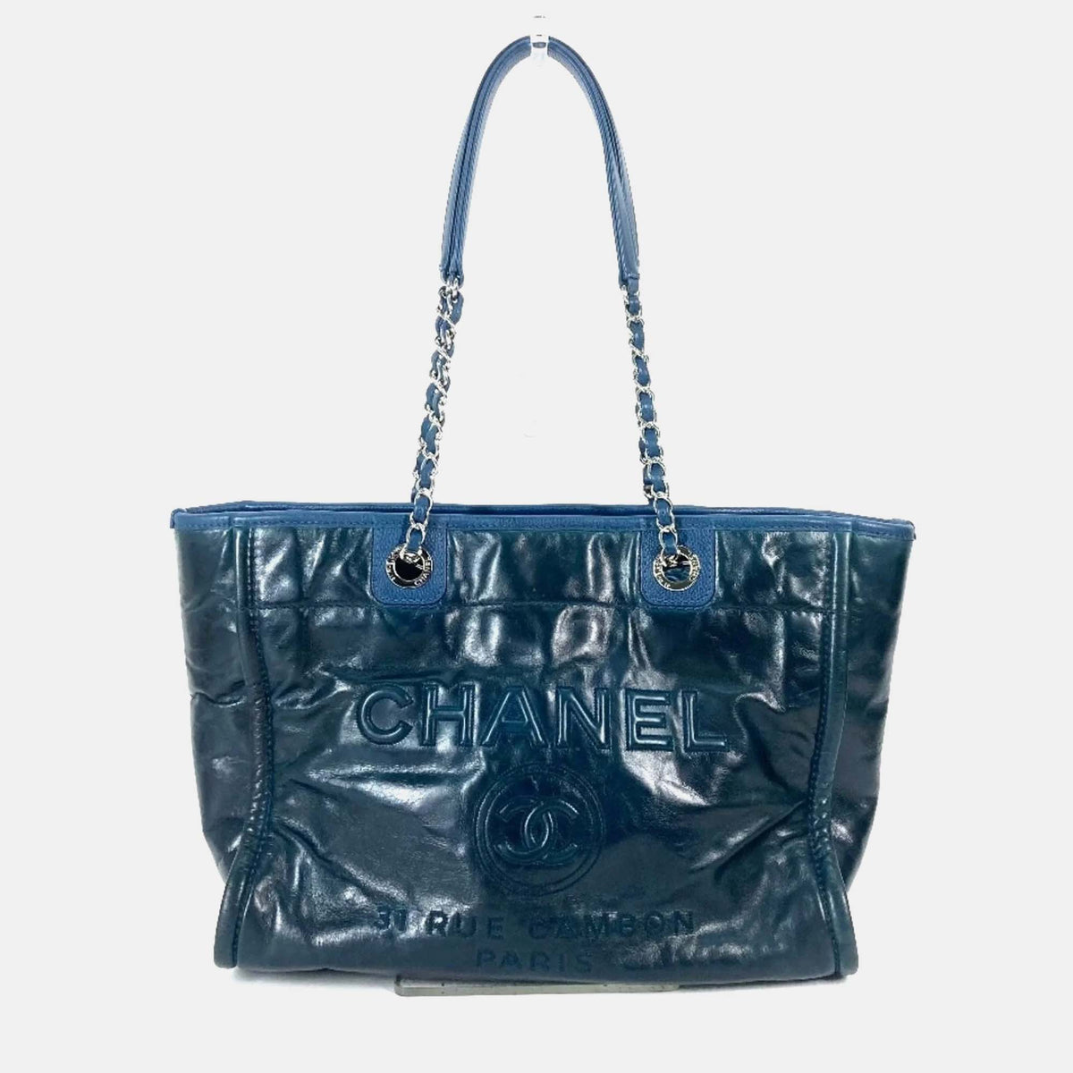 Chanel Navy Logo Tote Bag