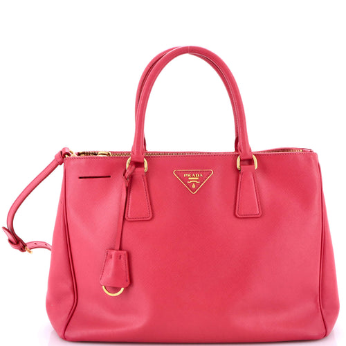 PRADA Double Zip Lux Tote Saffiano Leather Medium