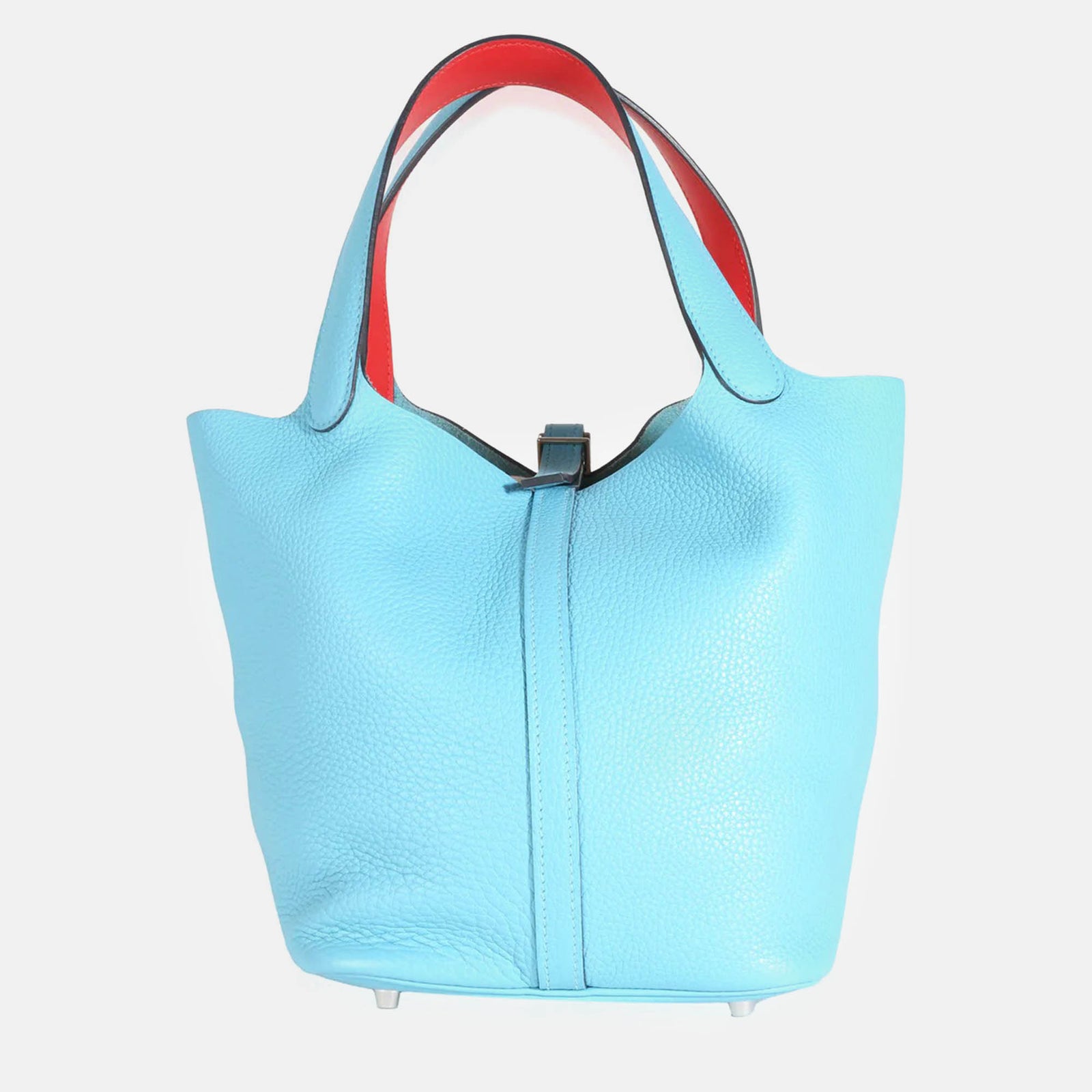 Herm?s Bleu Du Nord Rouge De Coeur Clemence Verso Picotin Lock 22 Hobo Bag