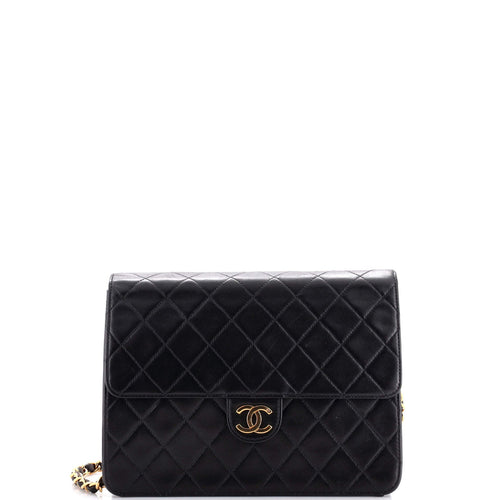 CHANEL Vintage Clutch with Chain Quilted Leather Small