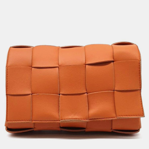 Orange Leather Cassette Shoulder Bag