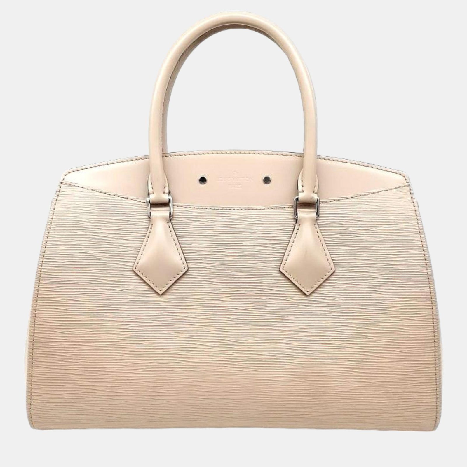 Louis Vuitton Sac à main à poignée supérieure en cuir épi soufflé rose/beige MM