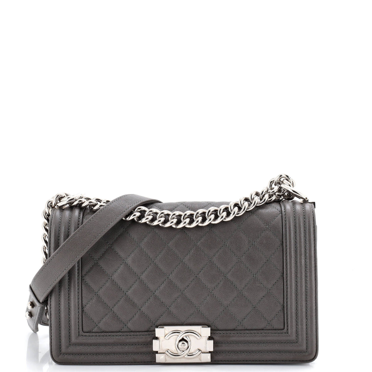 Chanel CHANEL Boy Flap Bag Quilted Caviar Old Medium
