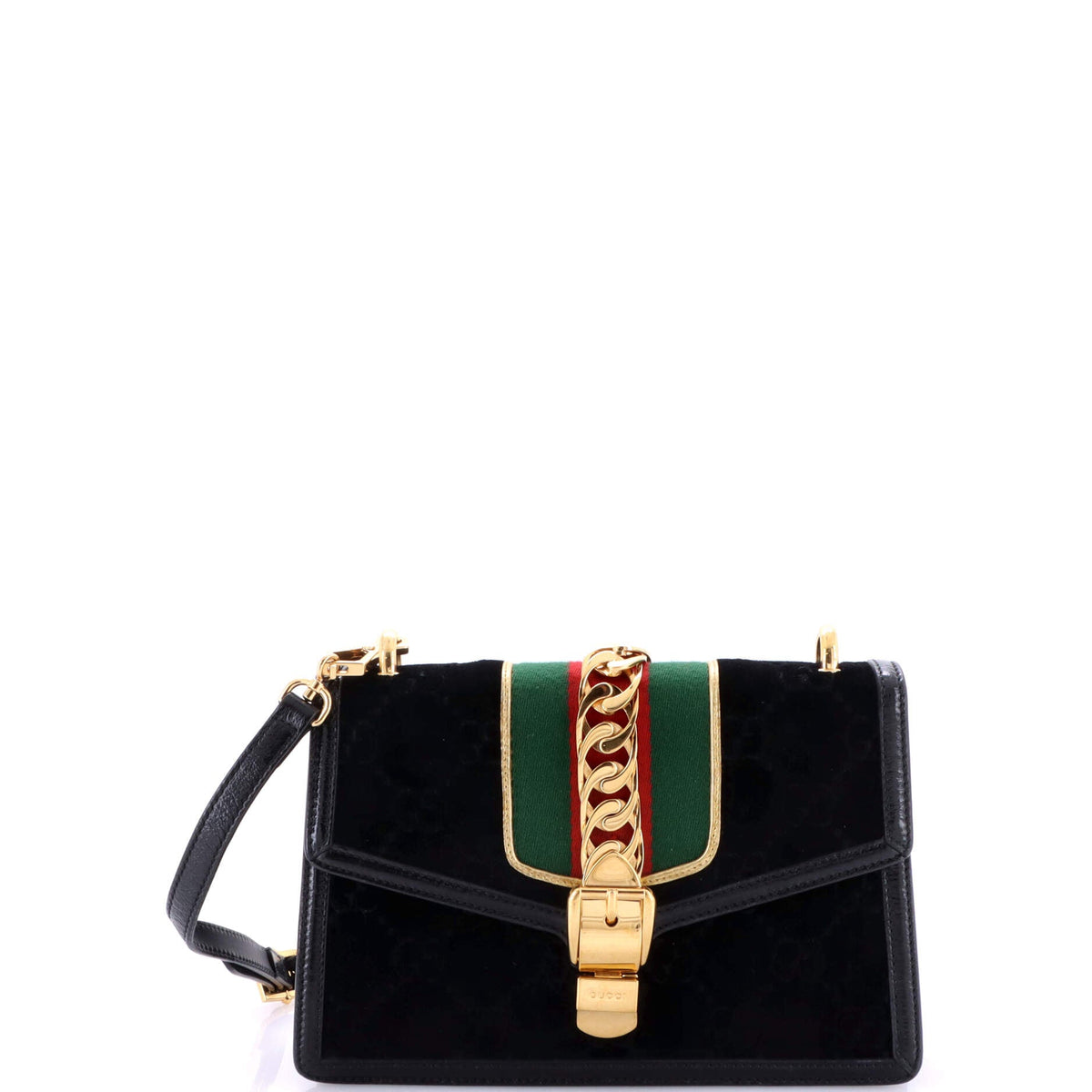 Gucci GUCCI Sylvie Shoulder Bag GG Velvet Small