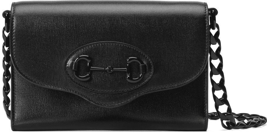 Gucci Women's Leather Horsebit Mini Bag in Blck/Vrv | 724713AABE1