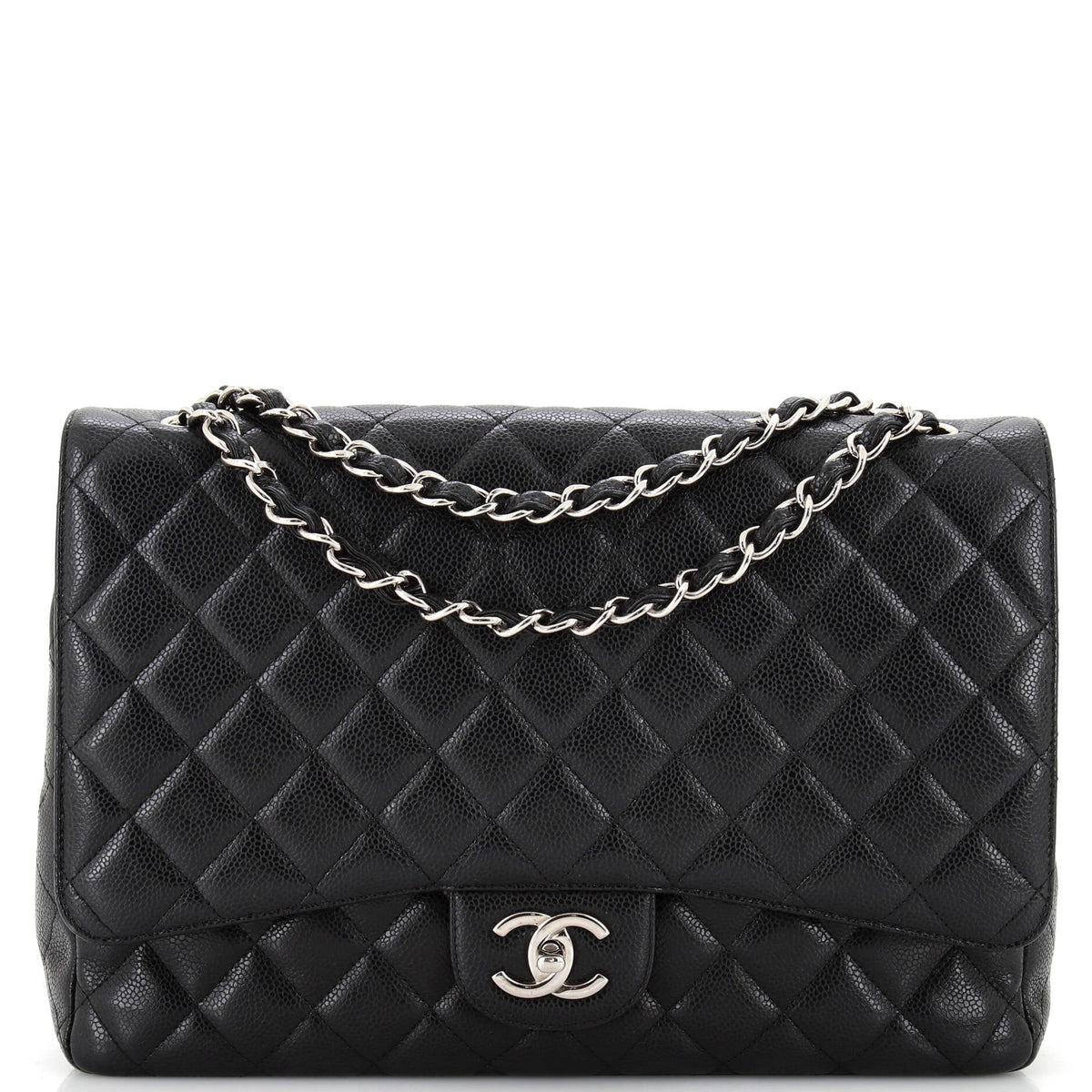 Chanel CHANEL Classic Double Flap Bag Quilted Caviar Maxi